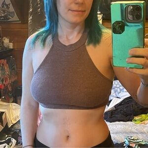 Brown Halter Crop Top